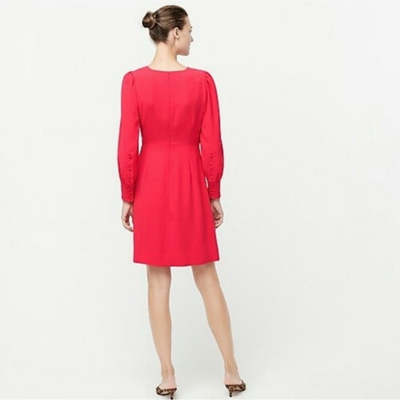 New! J Crew Long Sleeve Crepe 365 Dress in Bright Rose Women’s Size 8 - Picture 6 of 13